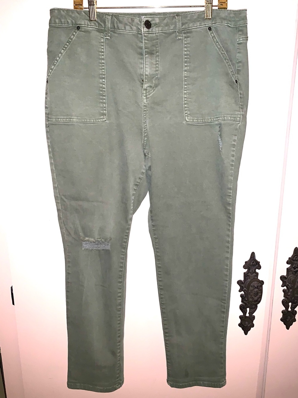 Time and Tru Olive High-Rise Skinny Pants